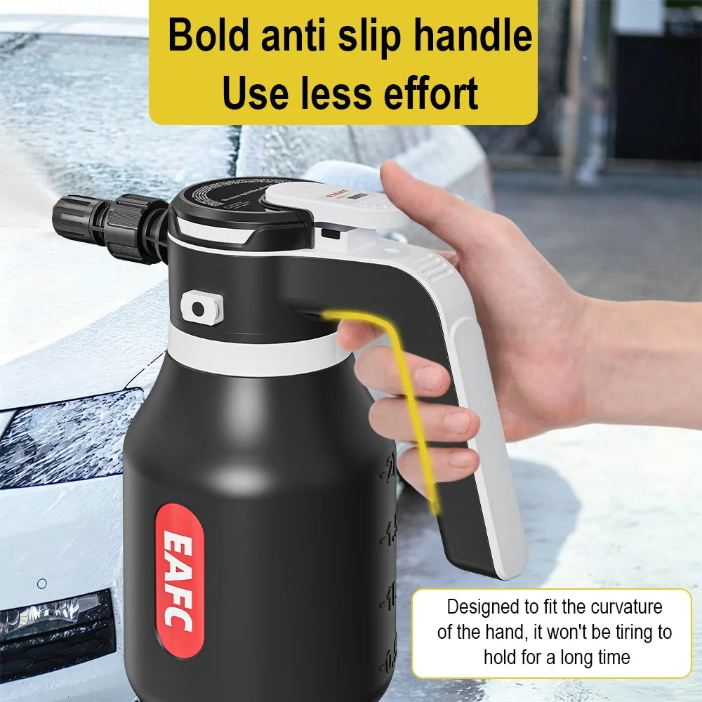 Cordless electric foam sprayer 2000ml, rechargeable car wash foam gun