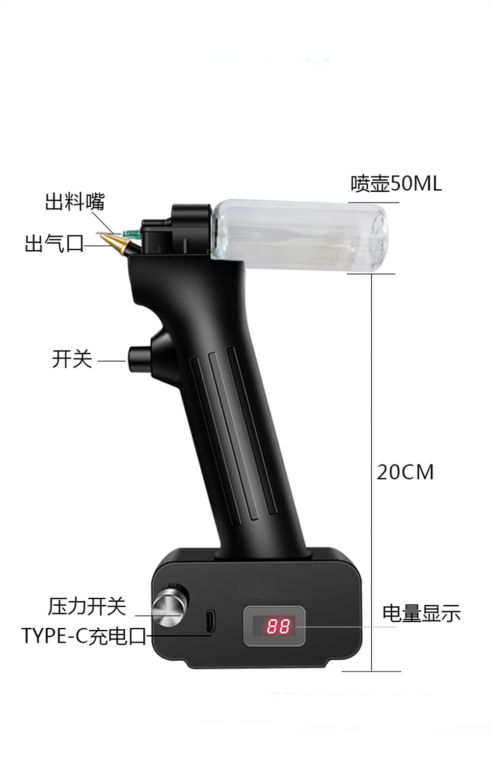 No-Clean Airbrush Kit Rechargeable Cordless Quick Spray Portable Tools for Model Painting Furniture Restoration