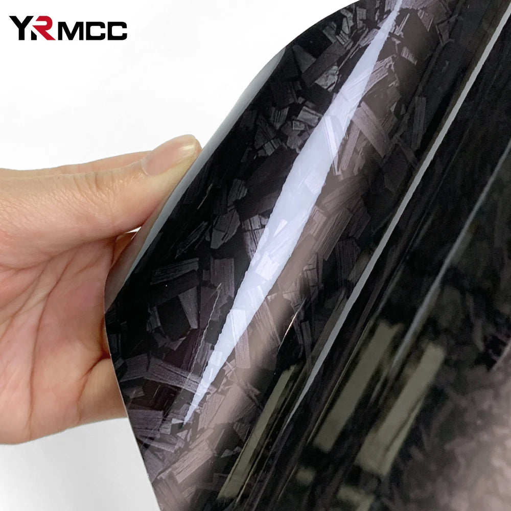 Glossy Black Carbon Fiber Vinyl Wrap Film Self-Adhesive Car Decal - image 5