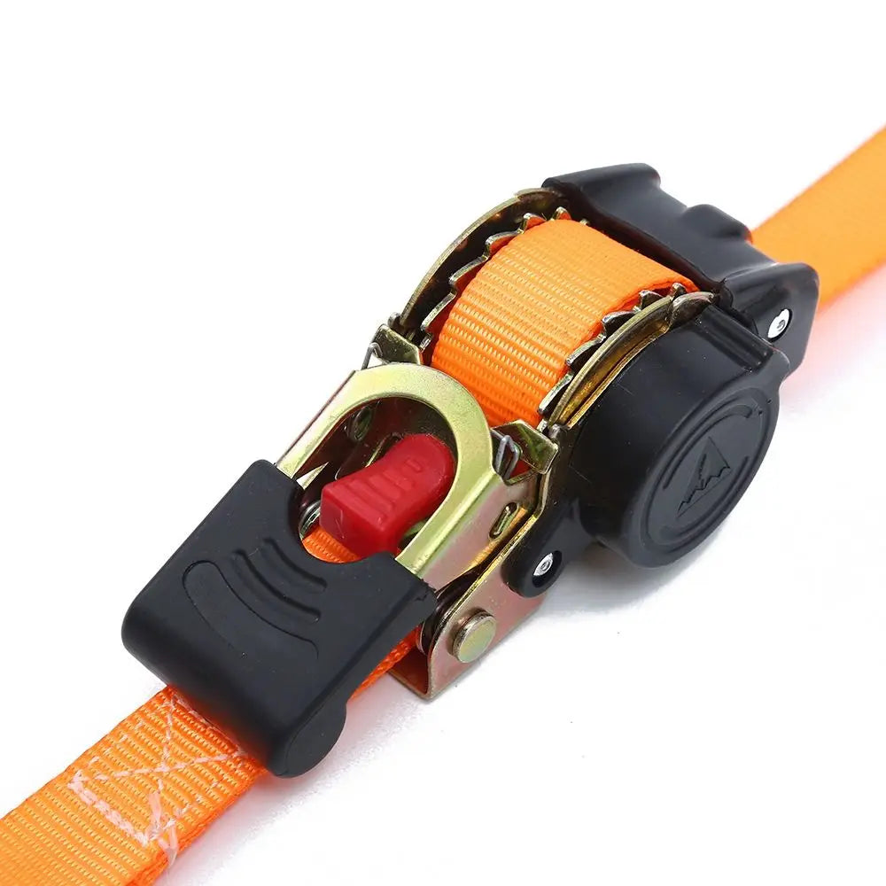 Automatic Retractable Ratchet Tie Down Straps with Double Hooks Heavy Duty Lashing Belt