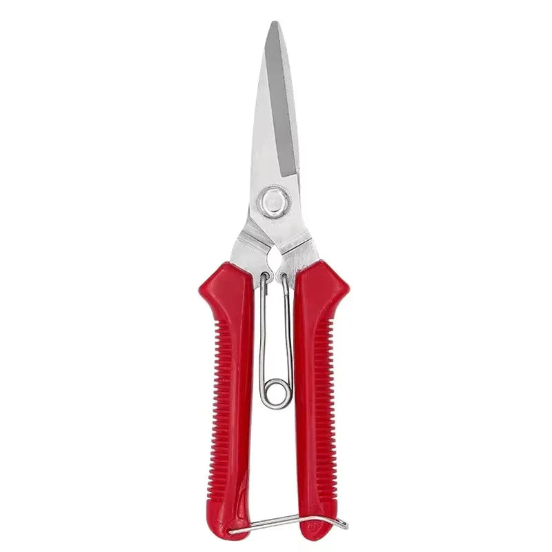 Straight Head Pruning Shears Non-Slip Handle Stainless Steel Bonsai Garden Scissors