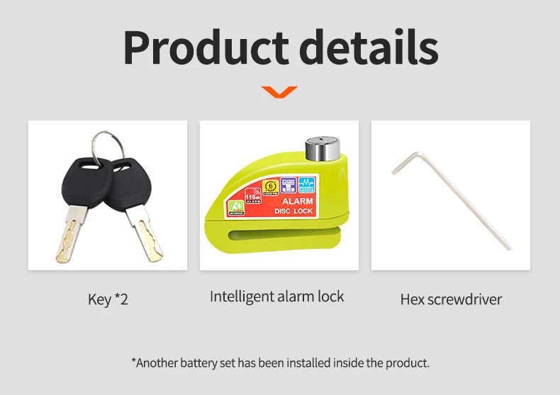 Aluminum Disc Lock Alarm for Motorcycles & Bicycles - image 15