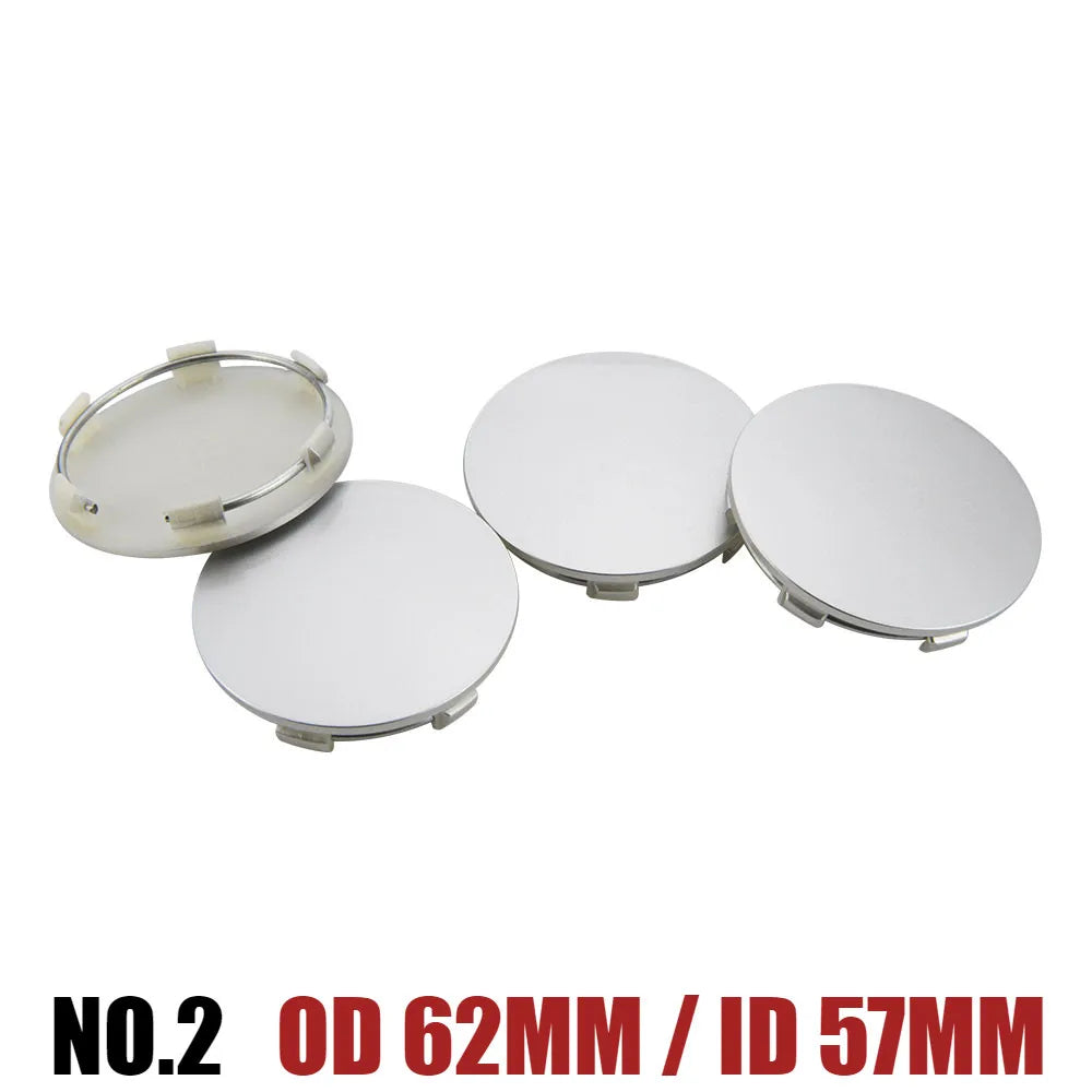 Universal Blank Wheel Center Caps, No Logo, Set of 4