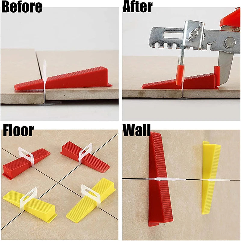 100PCS Tile Leveling System Clips 1-3mm DIY Tiles Leveler Spacers Tile Leveling System for Professional Ceramic Tile and Stone