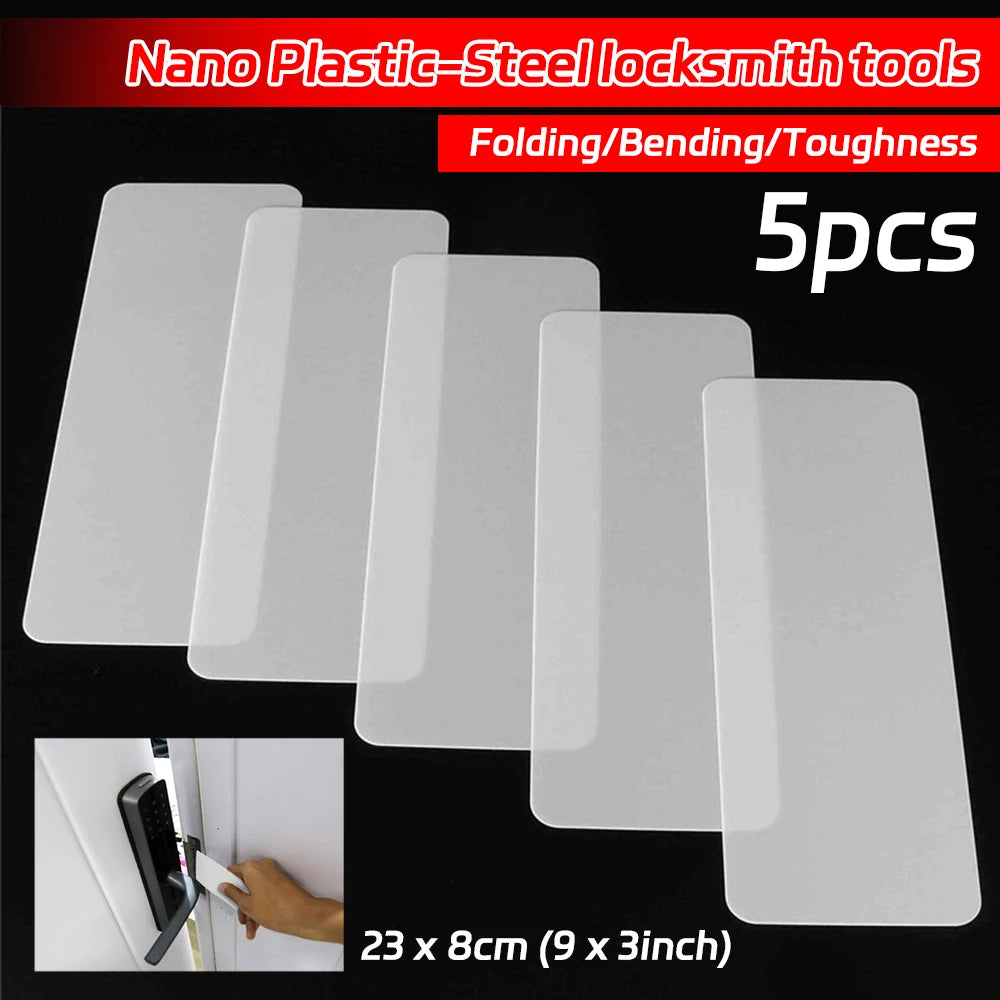 5-Pack Locksmith Pry Tools - Plastic Steel Door Jiggler Set