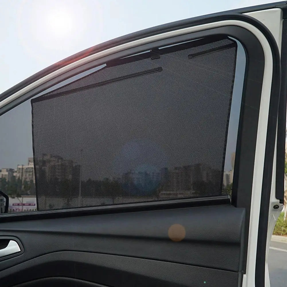 Automatic Retractable Car Window Curtain Sunshade Summer UV Privacy Protection Mesh Universal For Car Exterior Accessories