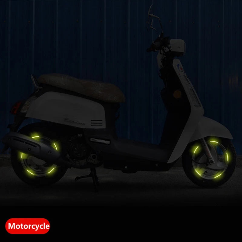Reflective Stickers for Wheel Rims, Door Handles and Rear Bumper