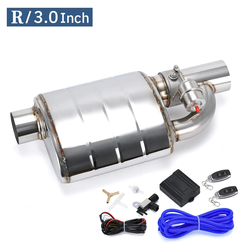 Stainless Steel Exhaust Cutout Valve 2.5/3/3.5" with Wireless Remote
