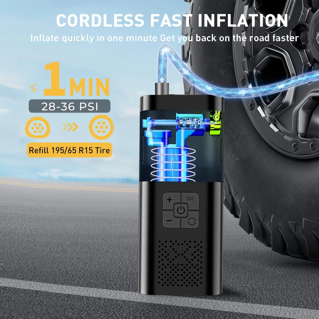 Rechargeable Portable Car Air Compressor with Digital Gauge - image 2