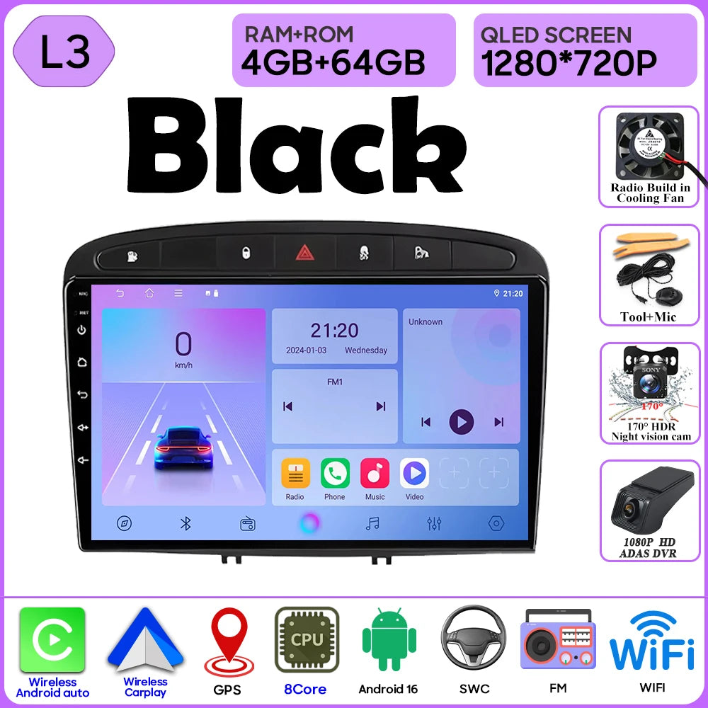 9" Android Car Radio for Peugeot 408/308 with Wireless CarPlay - image 17