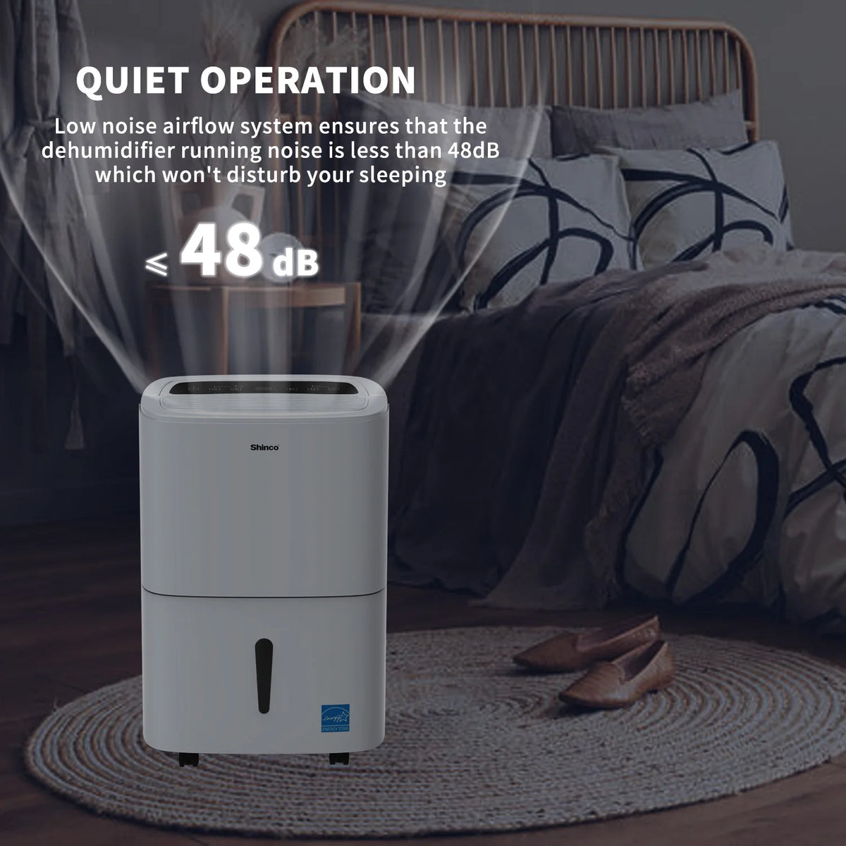 Shinco 150 Pints Energy Star Dehumidifier for Large Spaces up to 7,000 Sq.Ft Built-in Pump, 1.85 Gallon Water Tank
