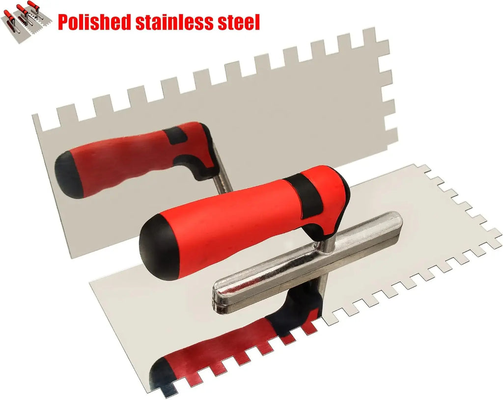 1pcs Tile Tools Stainless Steel Square Notched Trowel Masonry Hand Kit for Wall Floor Tiling Installation