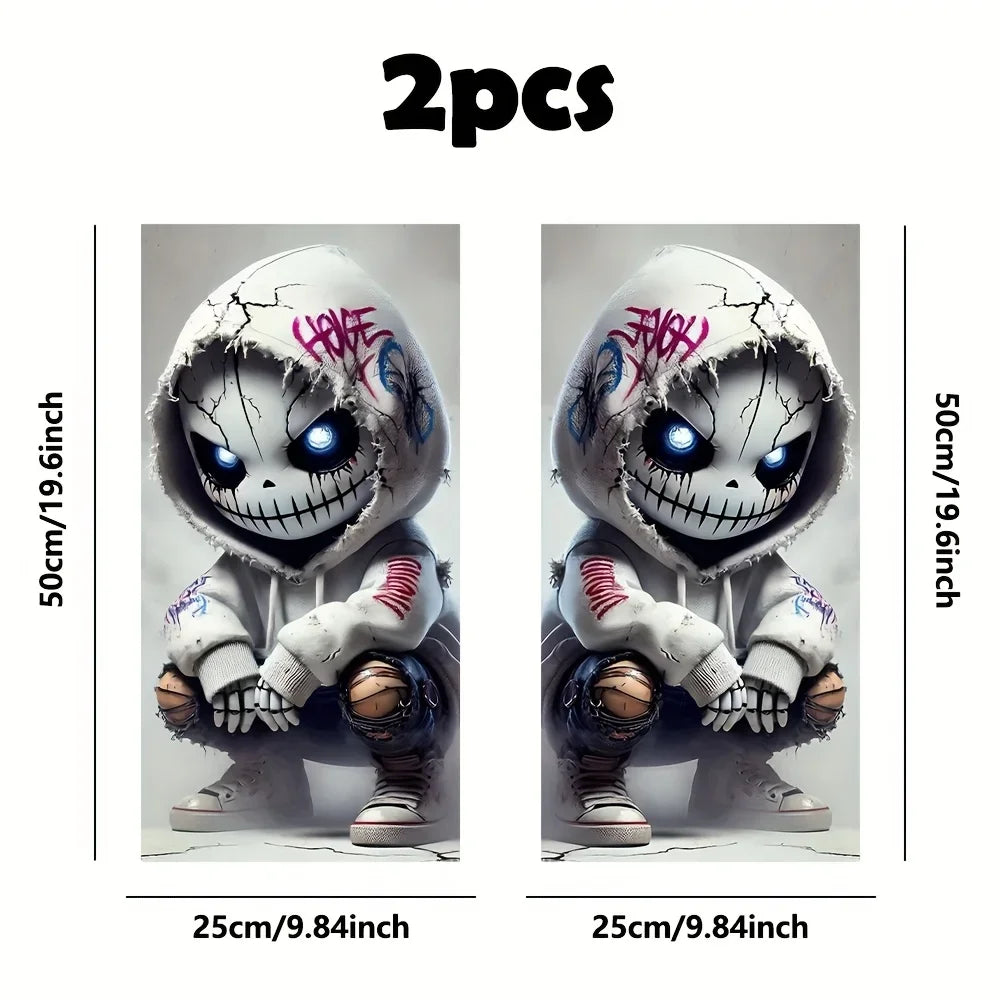 Punk Style B-Pillar Vinyl Sticker Pair with Semi-Matte Finish