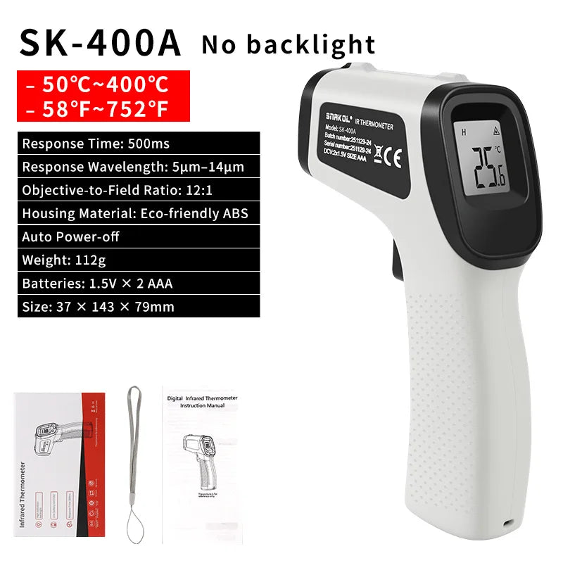 Non-Contact Infrared Thermometer, High-Precision Industrial Pyrometer Gun