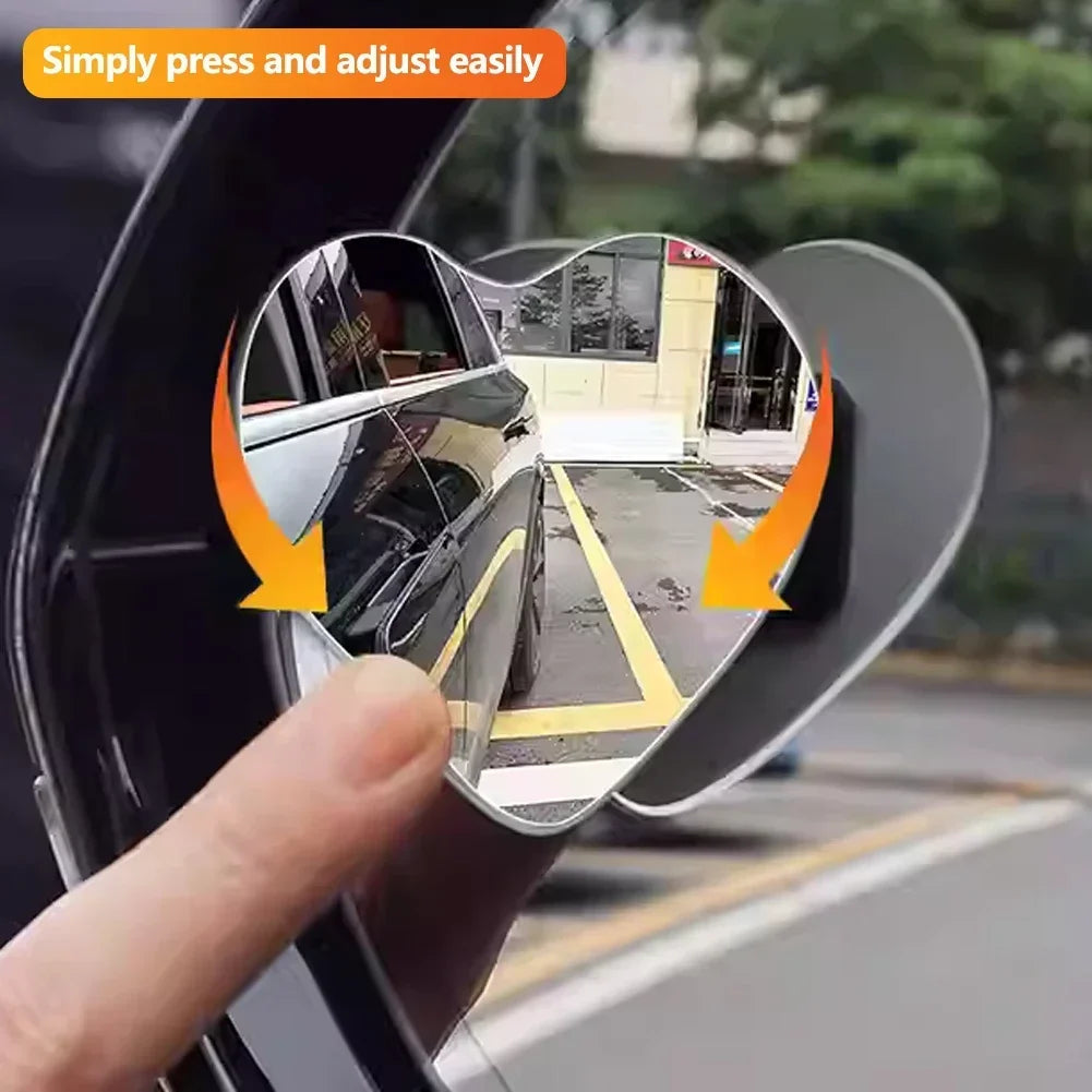 Heart Shaped Car Blind Spot Mirrors (2PCS) - Adjustable Convex Safety