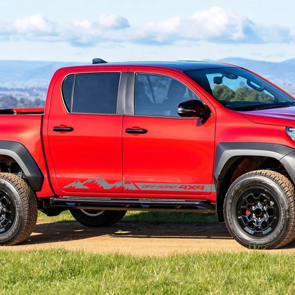 4x4 Off Road Mountain Hood and Side Decal Set, 3 pcs