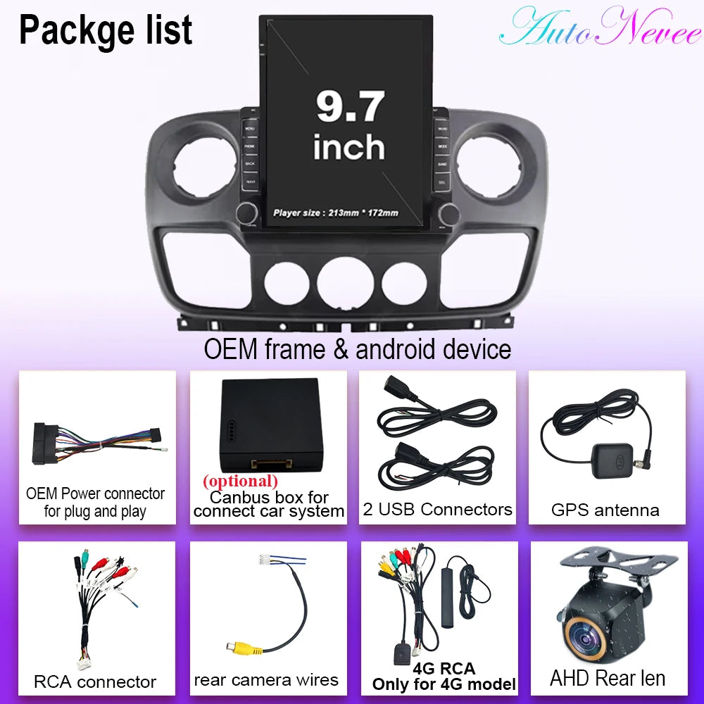 9.7" Android 15 Car Stereo GPS Renault Master Nissan NV400 Opel Movano - image 6