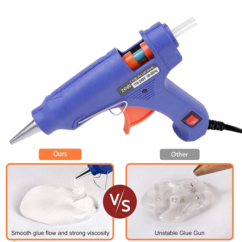 20W Hot Melt Glue Gun with 5Pcs Glue Sticks Fast Heating Mini for Car Dent Repair