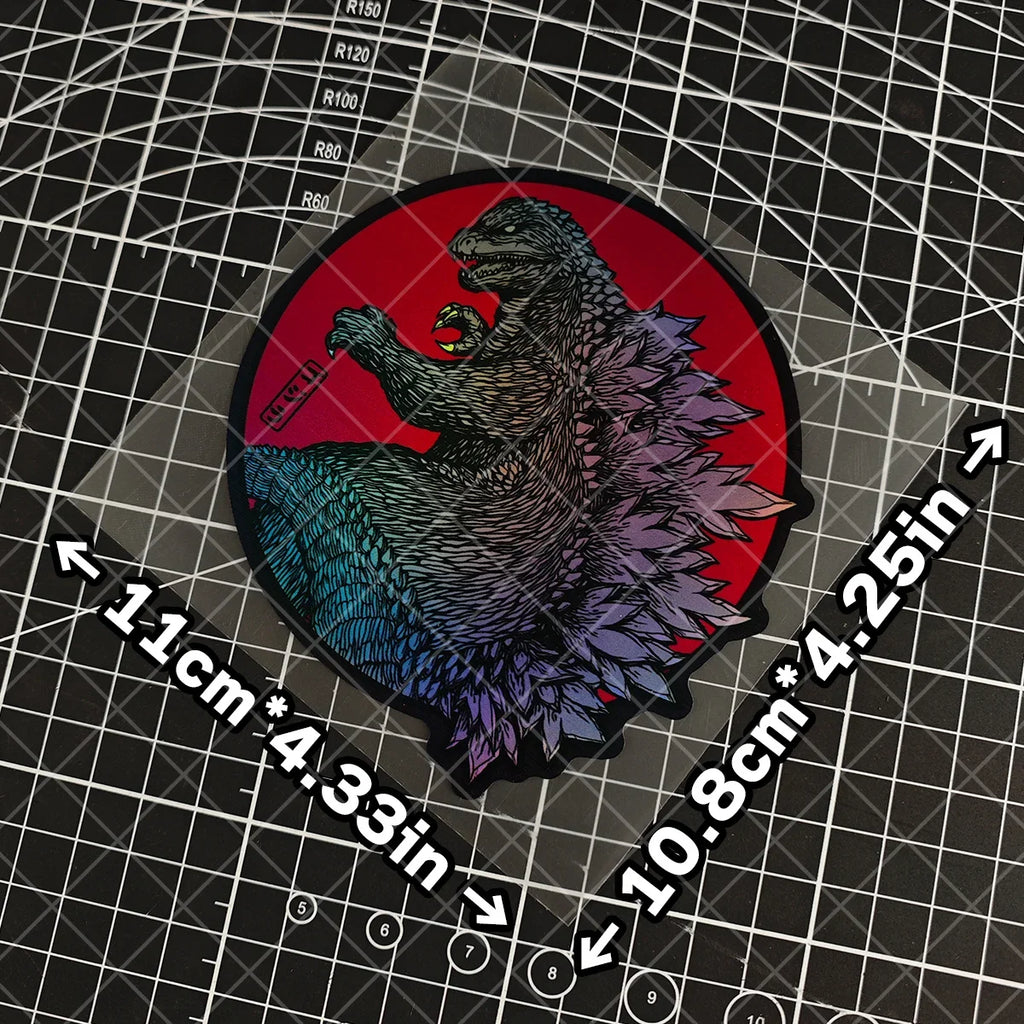 Japanese Wave Art Reflective Glitter Motorcycle Sticker