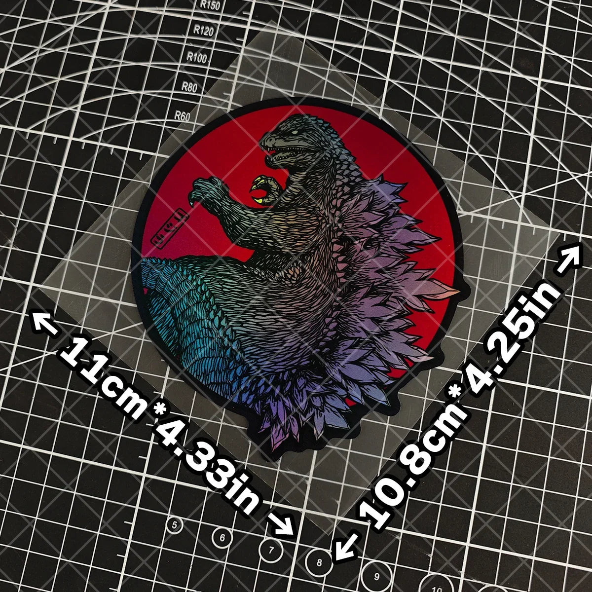 Japanese Wave Art Reflective Glitter Motorcycle Sticker