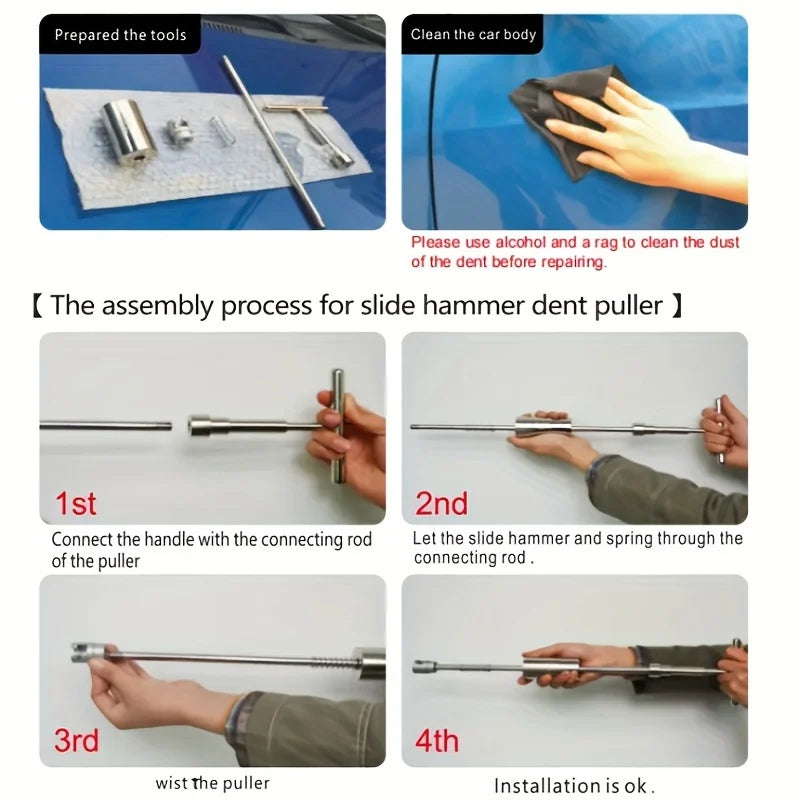 Paintless Dent Repair Kit – Car Dent Puller with T-Handle & Glue Tabs - image 4