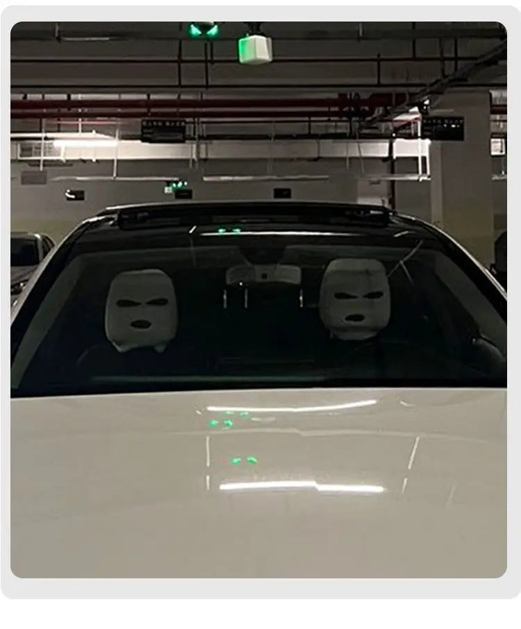 Funny Ski Mask Car Headrest Cover