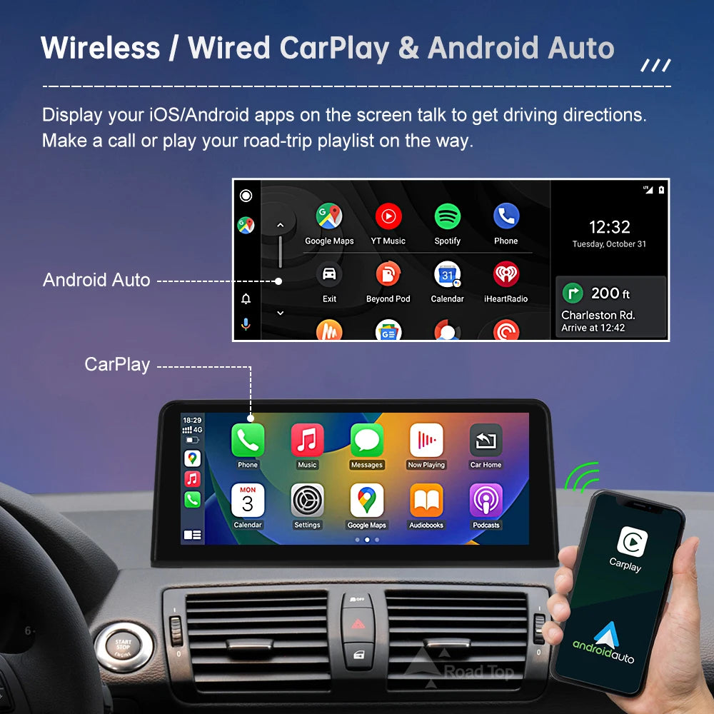 10.25-inch Wireless CarPlay & Android Auto Display for BMW 1 Series - image 4
