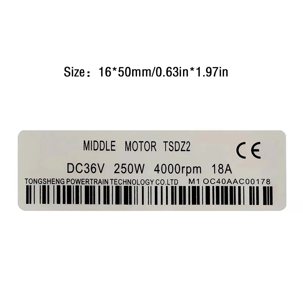 12PCS/LOT 36V/48V/52V 250W Stickers for Tongsheng Mid Motor eBike Conversion Kit Sticker for Tongsheng TSDZ2 TSDZ8