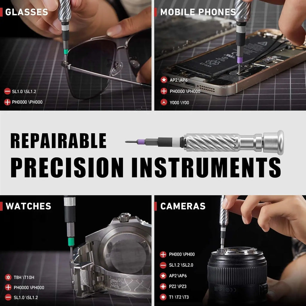 66 in 1 Ratchet Screwdriver Set with Detachable Handle, 6.2° Ratchet Head, Multi S2 Steel Bit Free Combination, Portable Repair