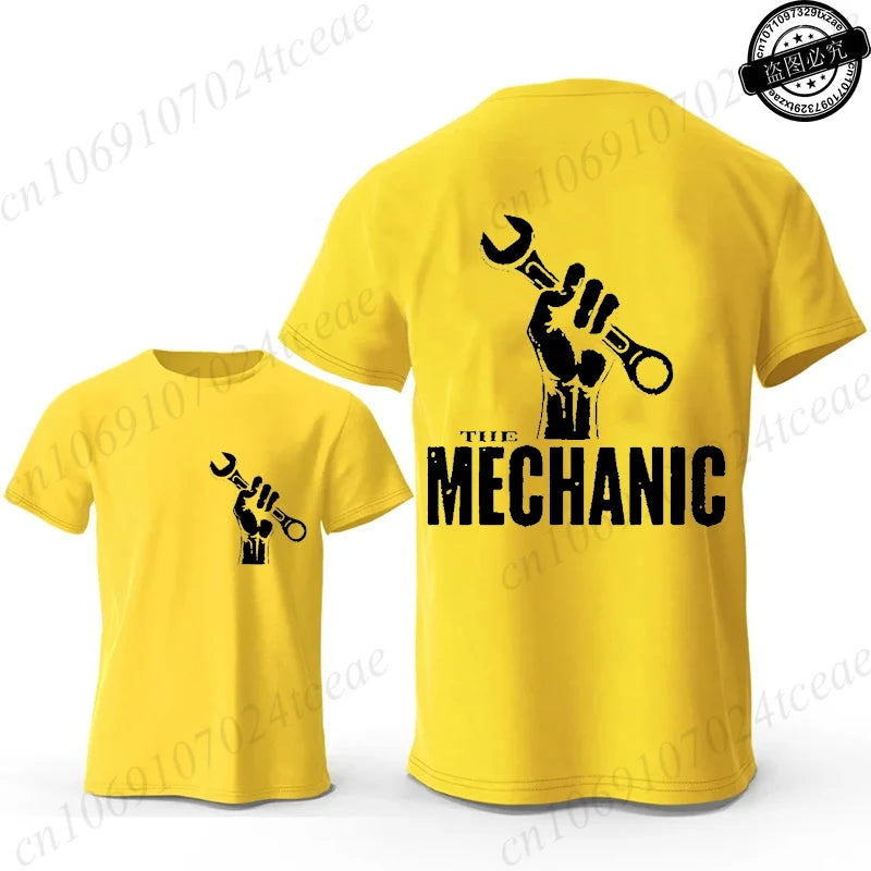 Mechanic Graphic T Shirt Retro Car Repair Garage Worker Print T-Shirts Short Sleeve Casual Streetwear Fashion Tops Tee Gift