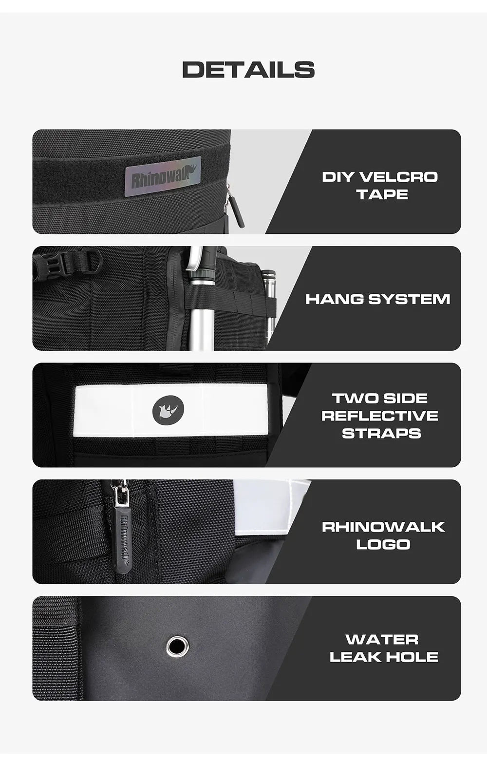Rhinowalk 20-30L Motorcycle Saddlebag with Waterproof Liner - image 25