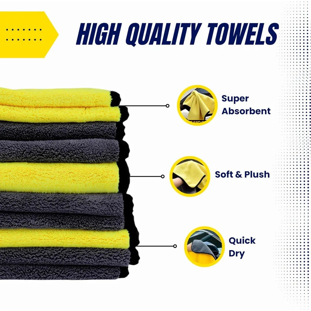 3/5/10pcs Towels for Cars - Soft & Lint-Free - Cleaning Rags Cloths for Car Wash Detailing Drying & Home Cleaning Supplies