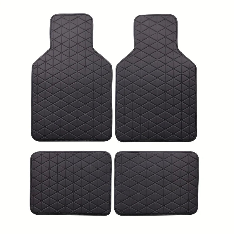 Waterproof PU Leather Car Floor Mat Set – 4 Piece - image 5