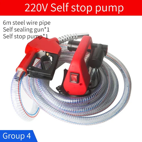 12V/24V/220V Fuel Transfer Pump for Diesel Universal Electric Car Fuel Pump Self-Priming Pump Automatic Stop Electric Oil Pump
