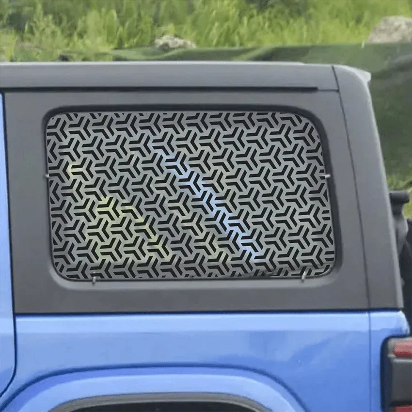 Honeycomb Matte Black Triangle Window Decal, 1, 2 or 4 pcs