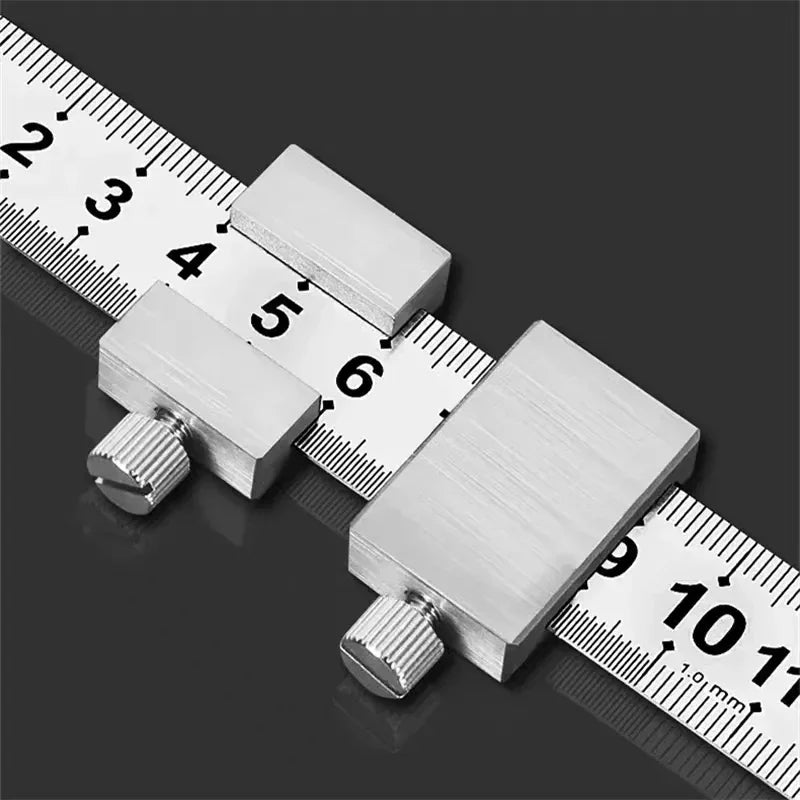 Precision Portable Steel Ruler with Limit Block for Woodworking - image 5