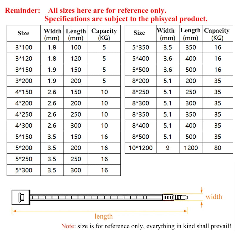 300PCS Releasable Reusable Colored Cable Ties Nylon Loop Wrap T-type Zip Bundle Ties
