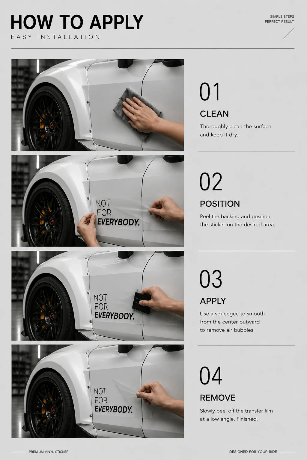 Not For Everybody JDM Car Door Decals, Racing Style Graphics - view 12