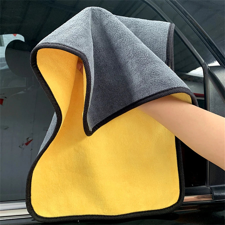 Double Layer Microfiber Car Wash and Drying Towels, 1, 2 or 6 pcs