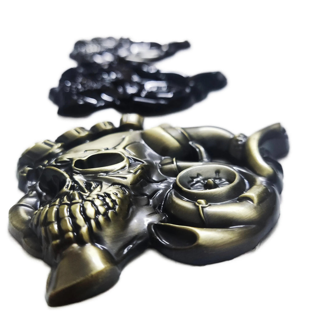 Metal Skull Fuel Tank Emblem Stickers for Motorcycles - view 3