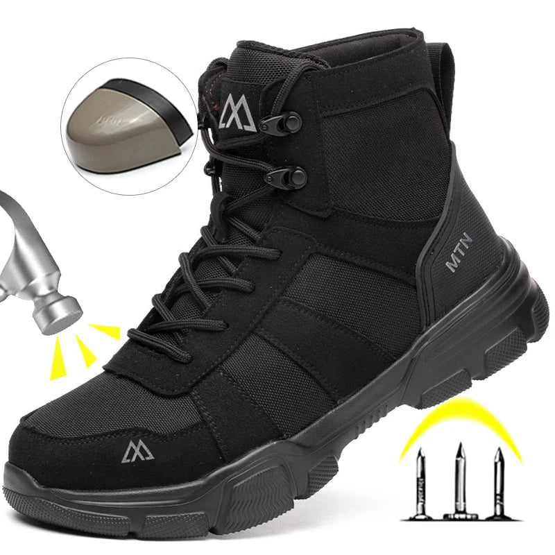 Men's Breathable Steel Toe Anti-Puncture Safety Boots