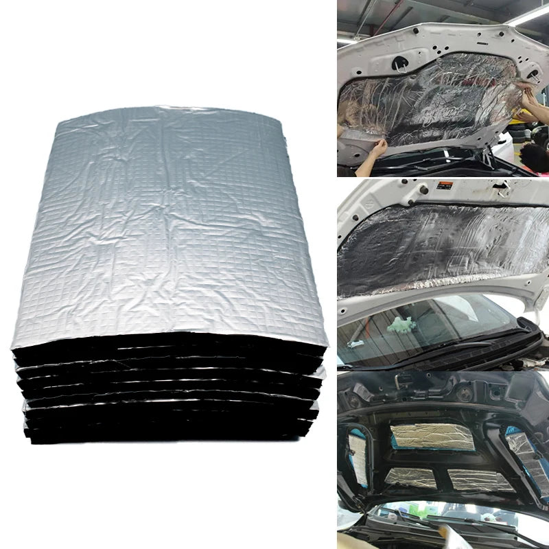 5mm car sound deadener mats 10 pack, slim hood and panel noise insulation