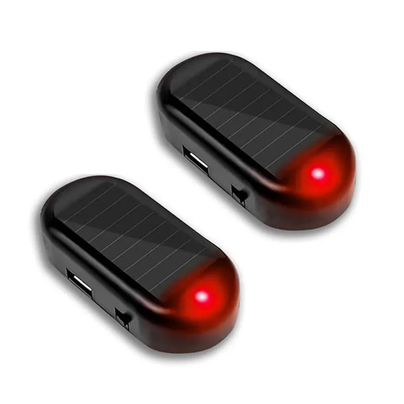 Solar Dummy Car Alarm Light, Flashing LED Anti-Theft Lamp, 1/2 Pcs