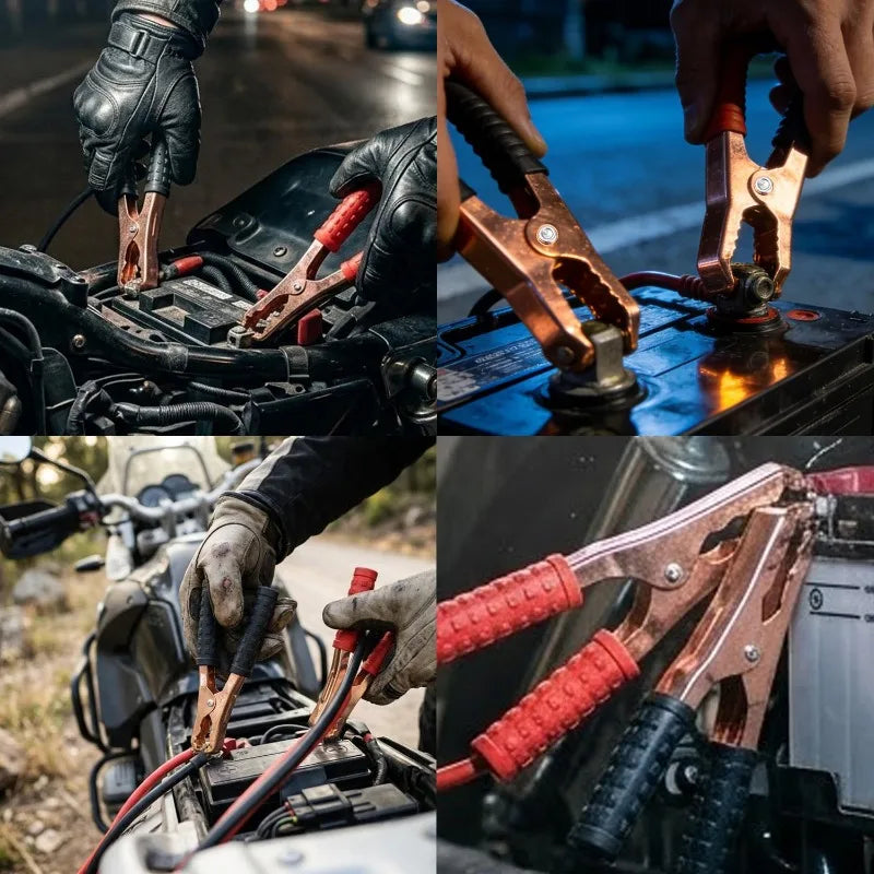Motorcycle Jump Starter Cables, 2 Meter