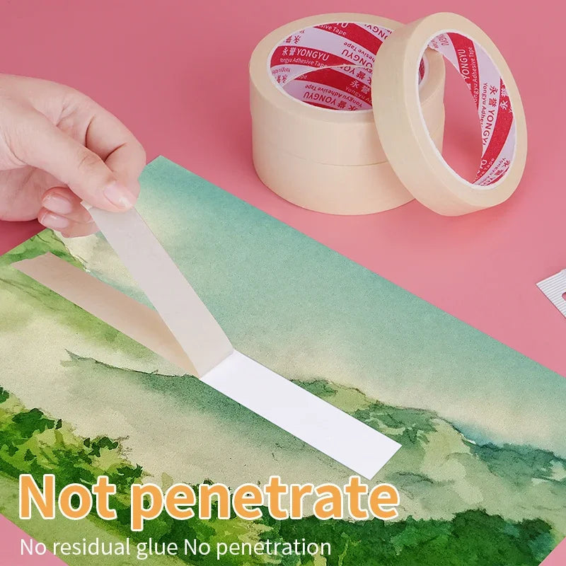 Masking Tapes Walls Car Paint Protection Crepe Paper Beige Extra Wide Adhesive Tape Gift Decoration No Trace Washi Tape