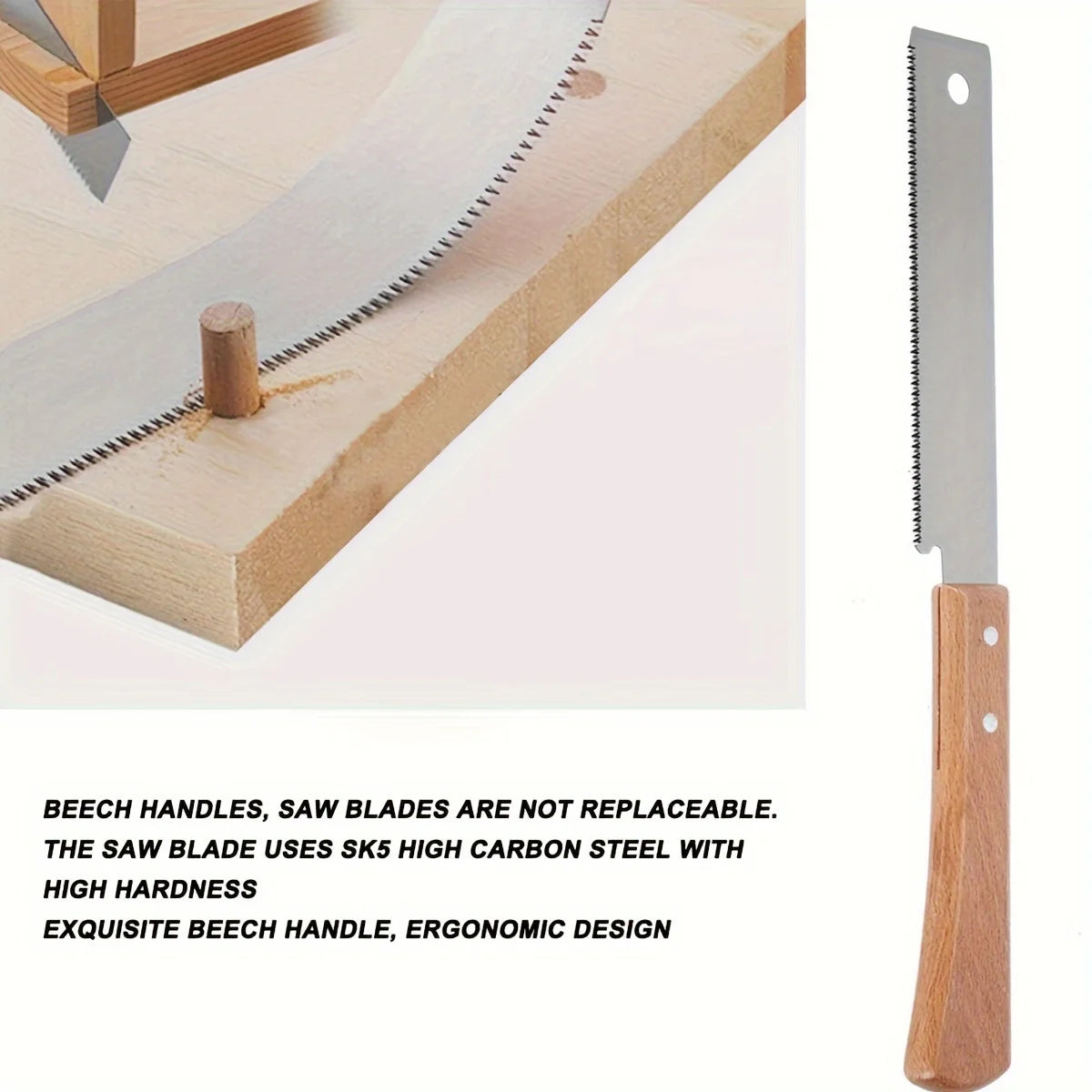 12-Inch Flush Cut Saw – Wooden Handle Pull Saw