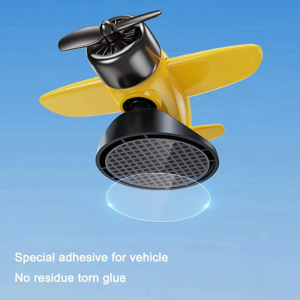 Solar Spinning Airplane Ornament for Car Center Console