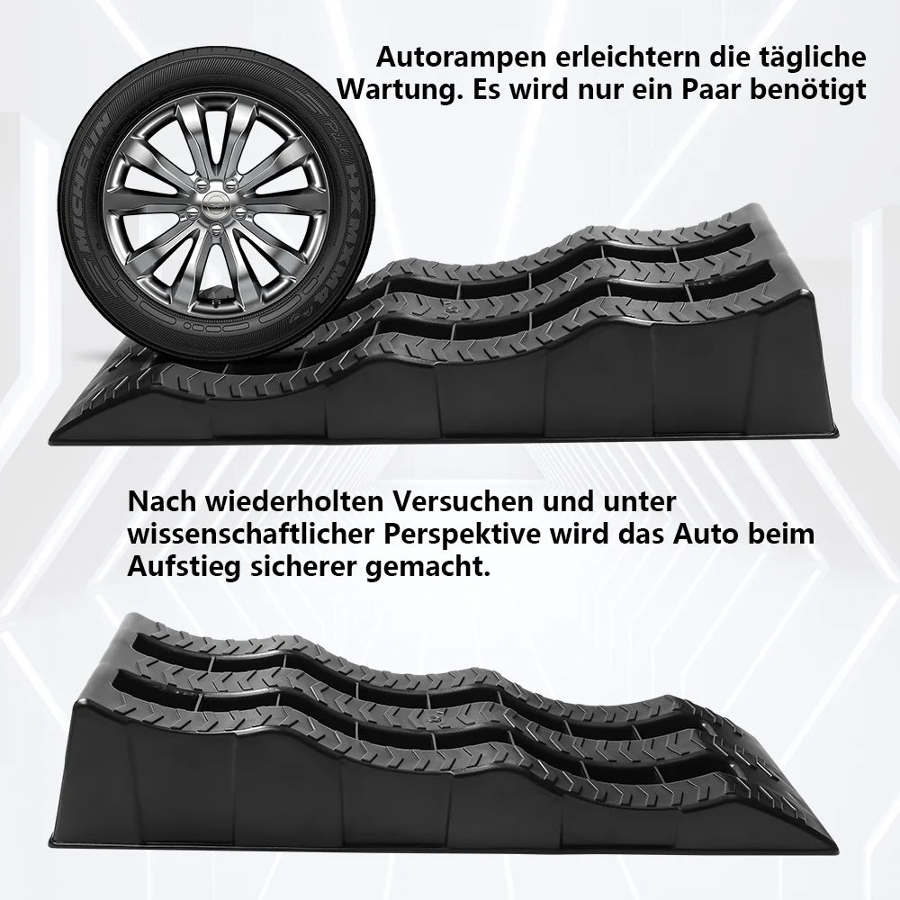 2pcs Car Ramps RV Wheel Chocks 3-Step Camper Leveling Blocks Trailer Wheel Chocks And Levelers Heavy Duty Tire Ramp