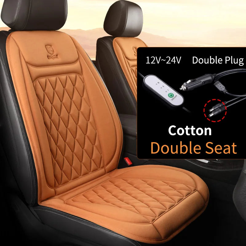 12-24V Heated Car Seat Cover with 3 Heat Settings