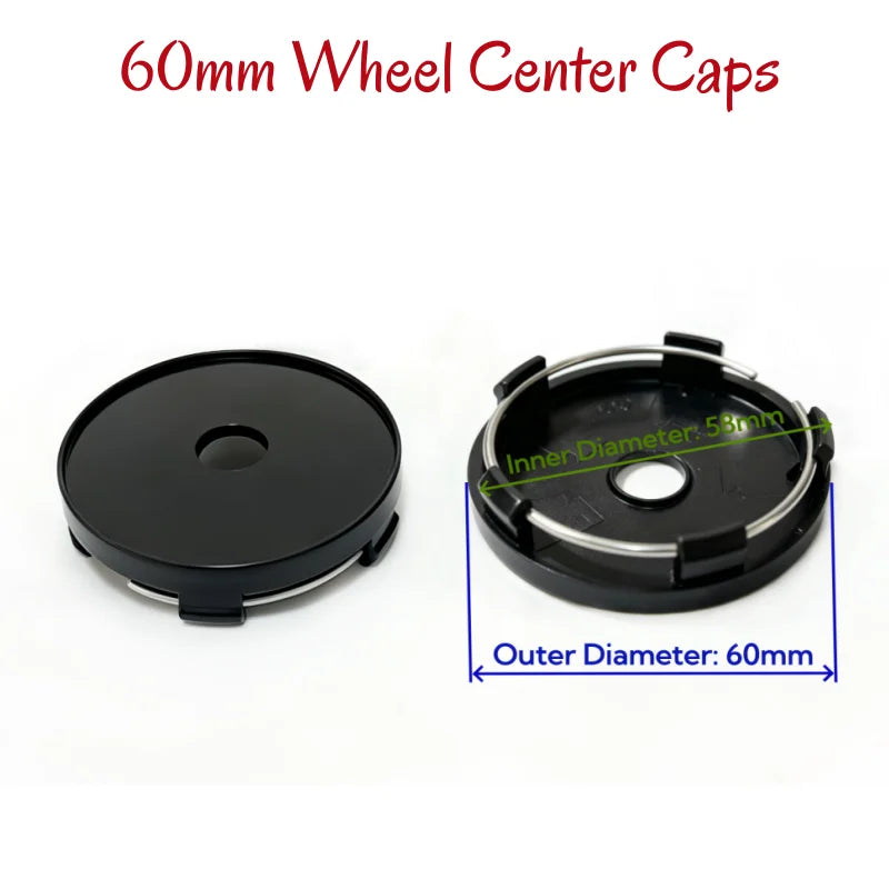 Universal Hub Caps 4-Piece Set - ABS PVC Blank Wheel Covers 48-68mm - image 4